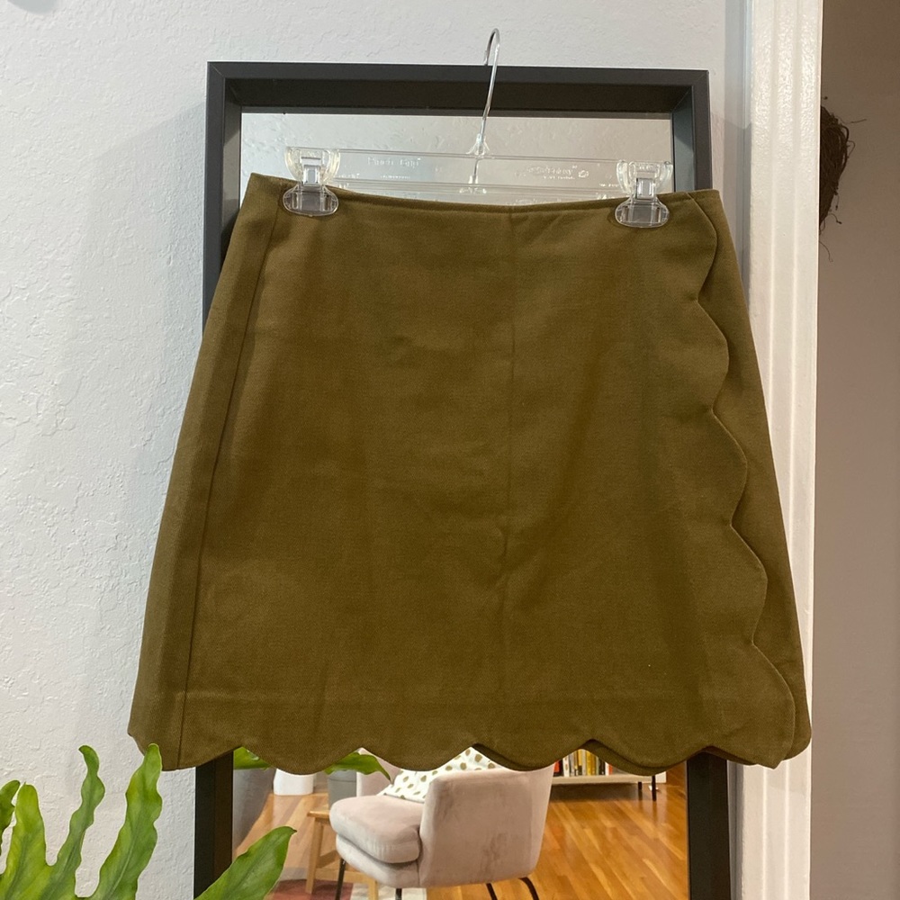 🫒 Olive Green Scallop Skirt 🫒